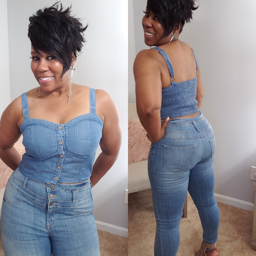Denim BraTank Top